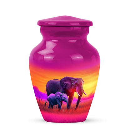 Everlasting Pink Elephant Resting Place Urn for Human Ashes - 10-inch, 200 cu in - Yatskia