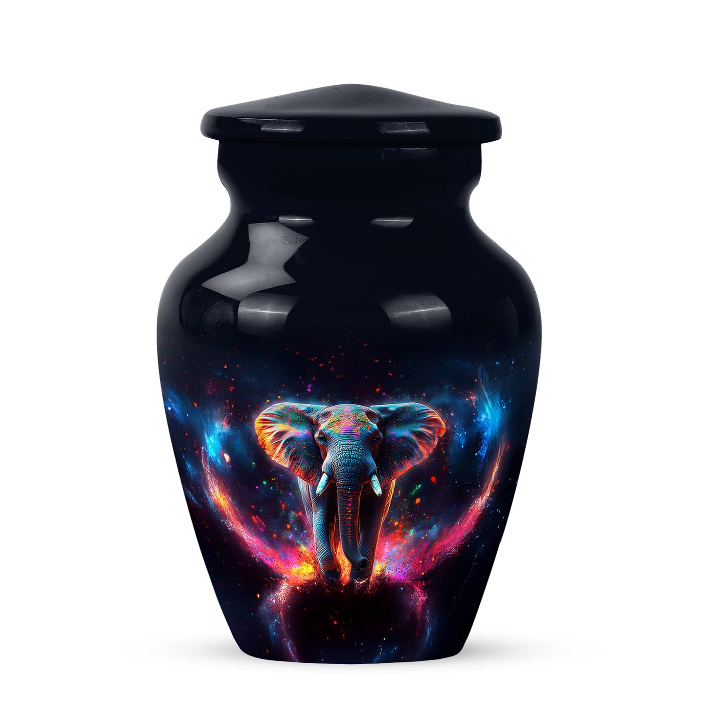 Black Elephant Benediction Cremation Urns for Human Ashes - 10-inch, 200 cu in - Yatskia
