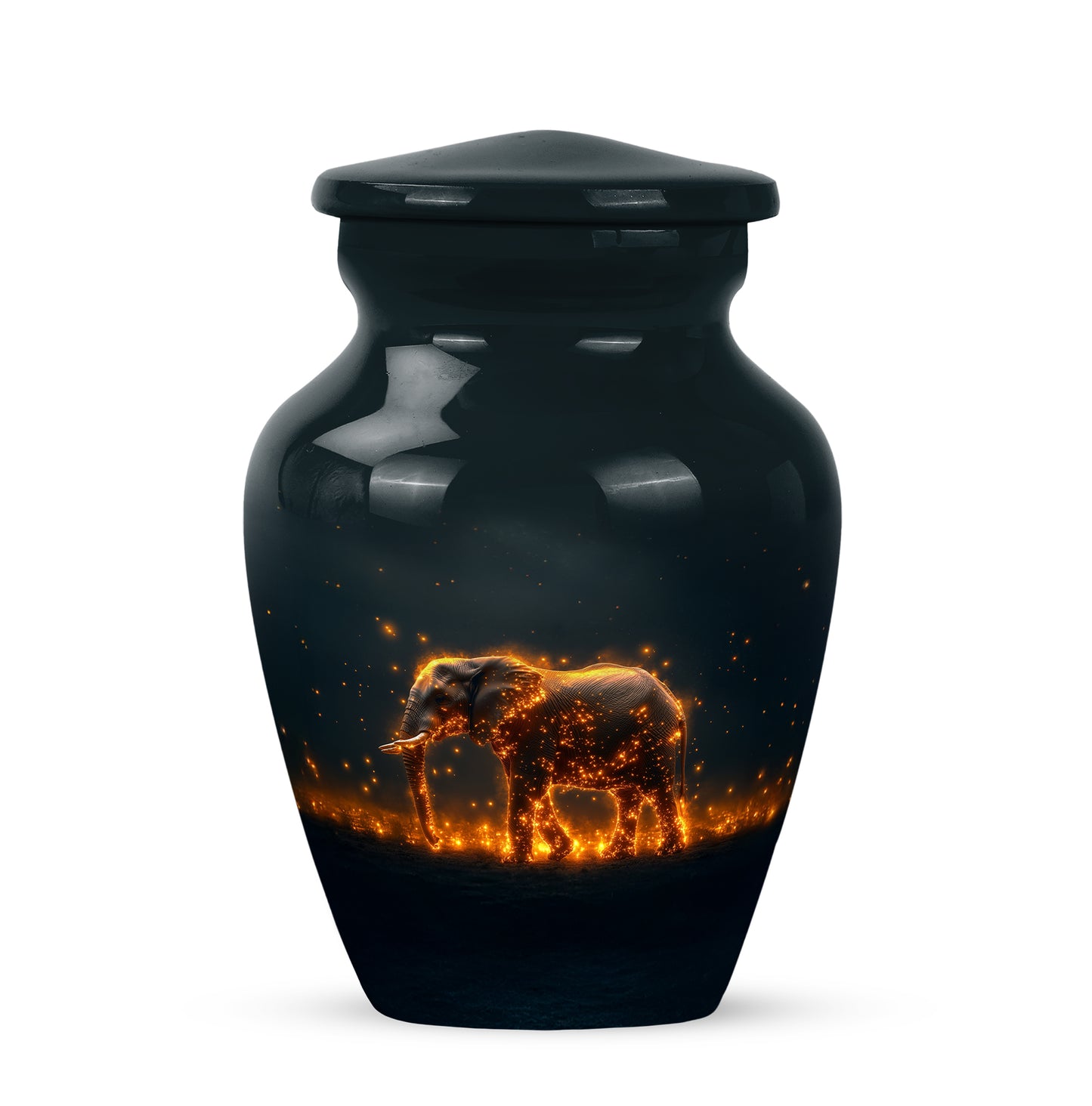 Everlasting Teal Elephant Sanctuary Urn for Human Ashes - 10-inch, 200 cu in - Yatskia