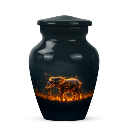 Everlasting Teal Elephant Sanctuary Urn for Human Ashes - 10-inch, 200 cu in - Yatskia