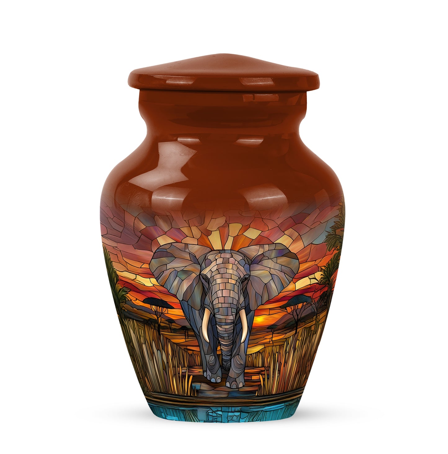 Personalized Seraphic Elephant Cremation Urns - Gold 10-inch, 200 cu in - Yatskia