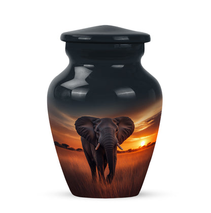 Graceful Blue Elephant Promise Urn for Human Ashes - 10-inch, 200 cu in - Yatskia