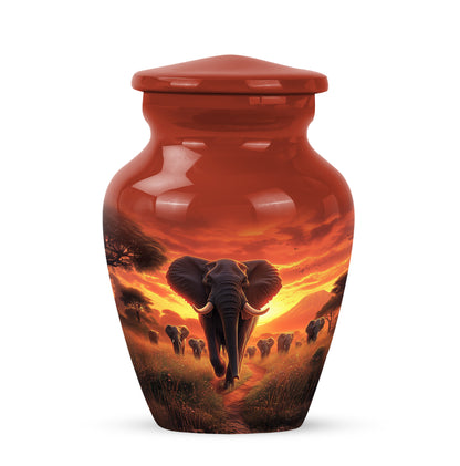 Harmonious Elephant Cremation Urns for Human Ashes - Red 10-inch - Yatskia