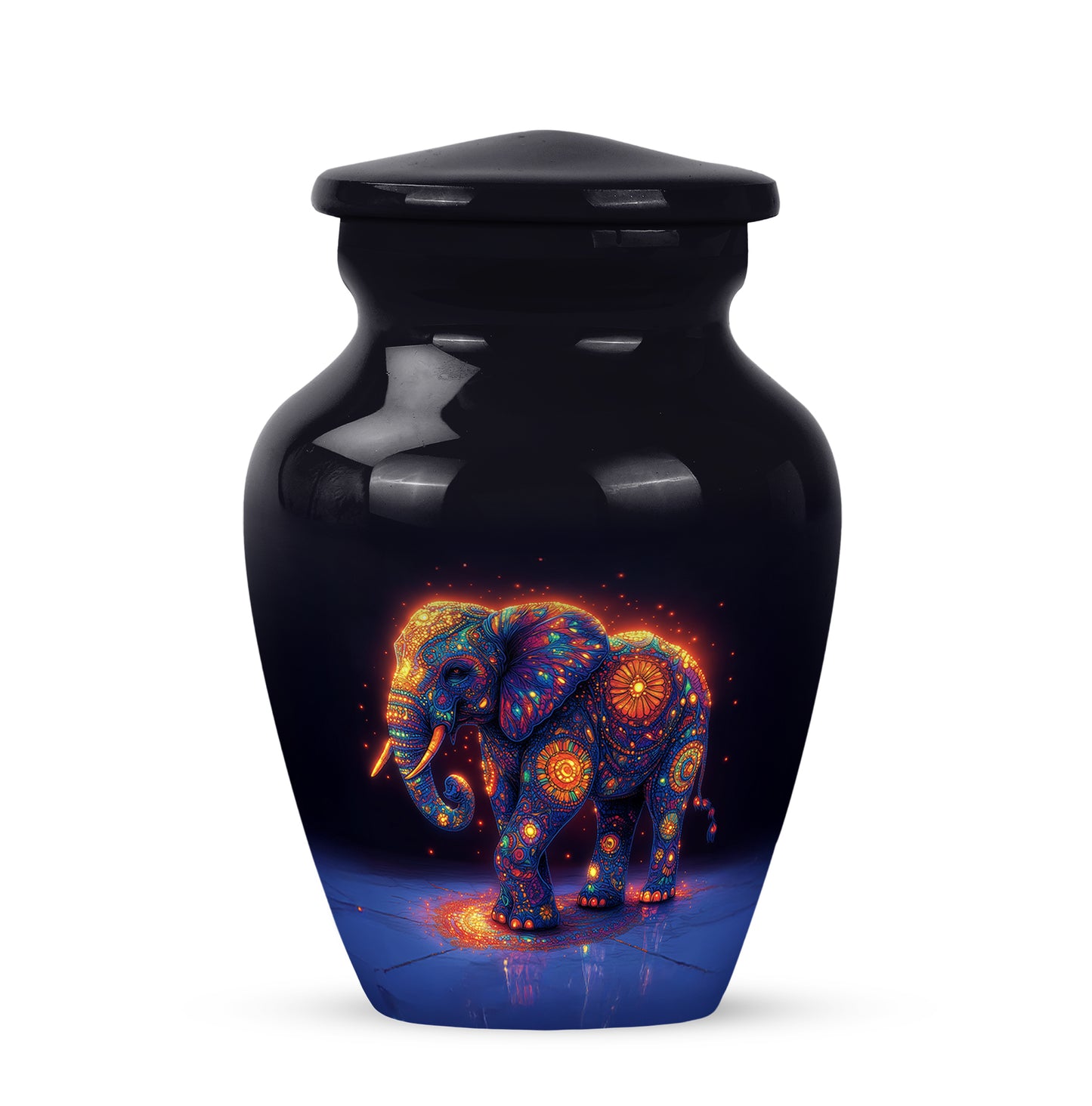 Blue Elephant Testament Cremation Urns for Human Ashes - 10-inch, 200 cu in - Yatskia