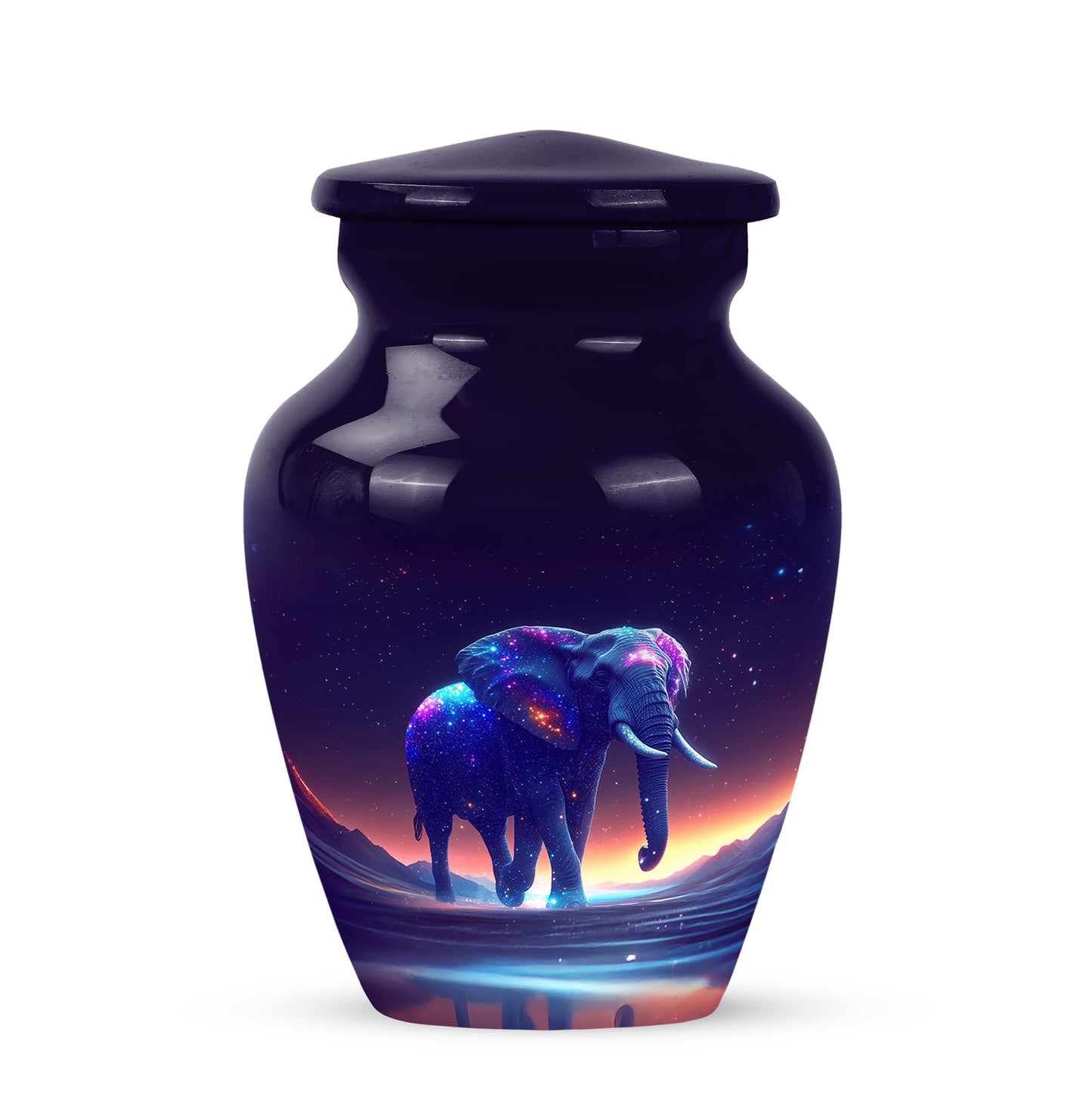 Distinguished Purple Elephant Cremation Urn for Ashes - 10-inch, 200 cu in - Yatskia