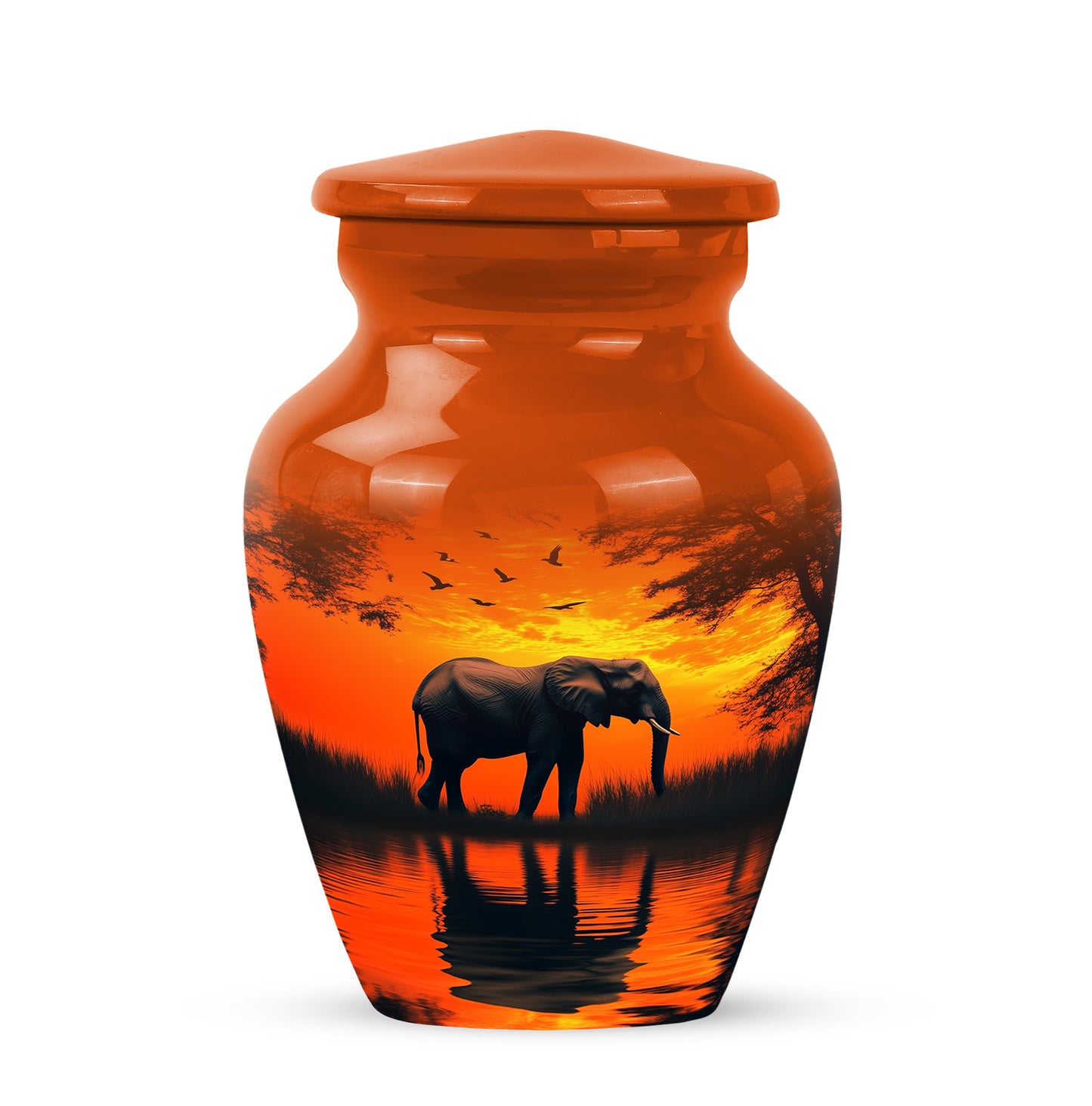 Sublime Elephant Cremation Urns for Human Ashes - Gold 10-inch - Yatskia