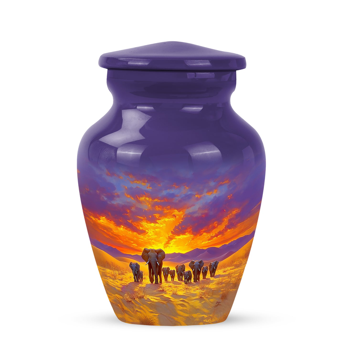 Everlasting Blue Elephant Sanctuary Urn for Human Ashes - 10-inch, 200 cu in - Yatskia