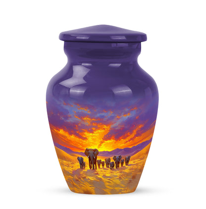 Everlasting Blue Elephant Sanctuary Urn for Human Ashes - 10-inch, 200 cu in - Yatskia