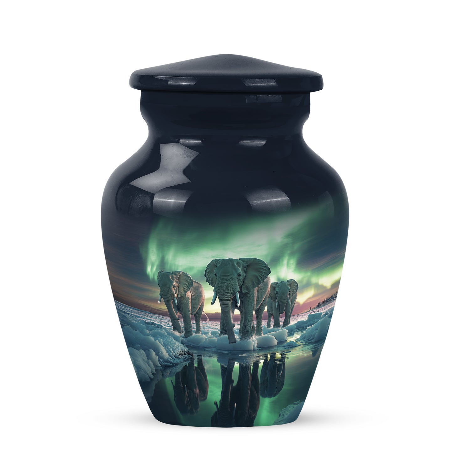 Blue Elephant Cremation Urns - Opulent Tribute 10-inch, 200 cu in - Yatskia