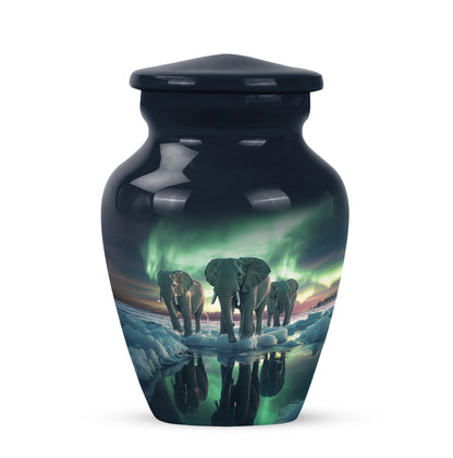 Blue Elephant Cremation Urns - Opulent Tribute 10-inch, 200 cu in - Yatskia