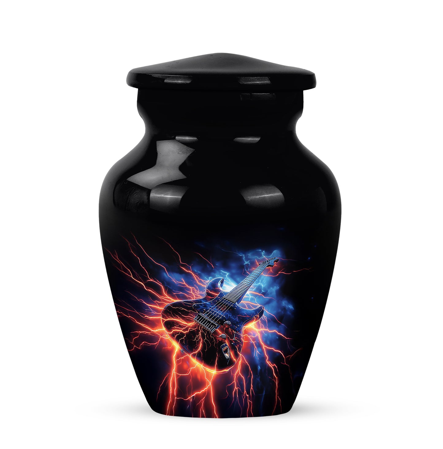 Hallowed Guitar Cremation Urns for Human Ashes - Black 10-inch - Yatskia