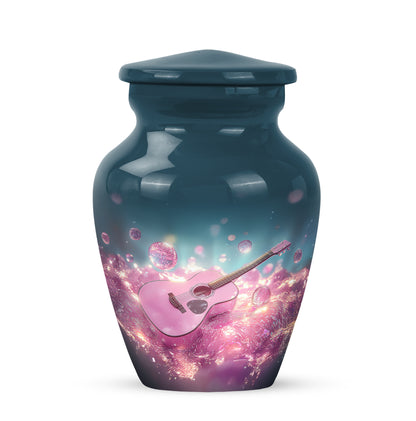 Personalized Blue Guitar Cremation Urns for Ashes - Transcendent 10-inch - Yatskia