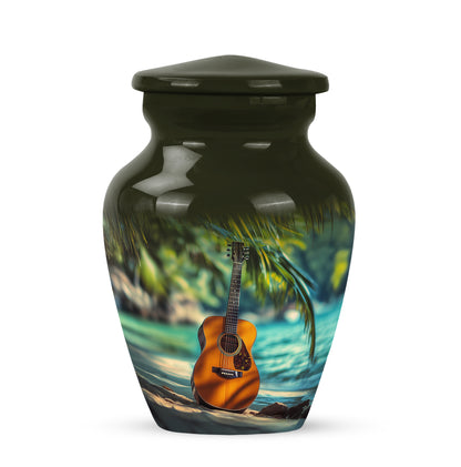 Radiant Guitar Memorial Cremation Urns - Gold 10-inch, 200 cu in - Yatskia