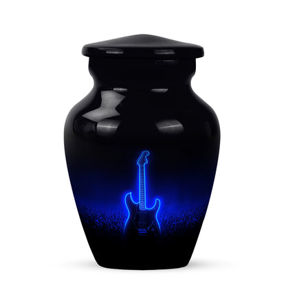 Personalized Guitar Cremation Urns - Soothing Black 10-inch, 200 cu in - Yatskia