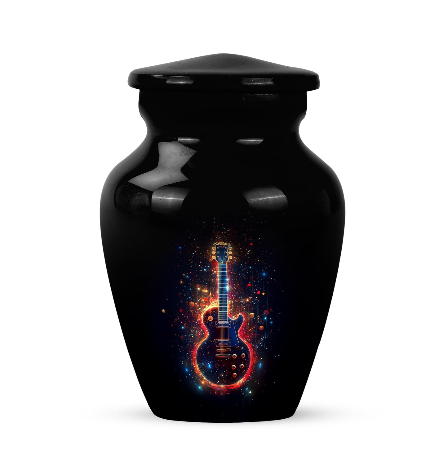 Personalized Black Guitar Cremation Urns for Ashes - Captivating 10-inch - Yatskia