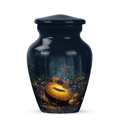 Lustrous Guitar Cremation Urns for Human Ashes - Blue 10-inch - Yatskia