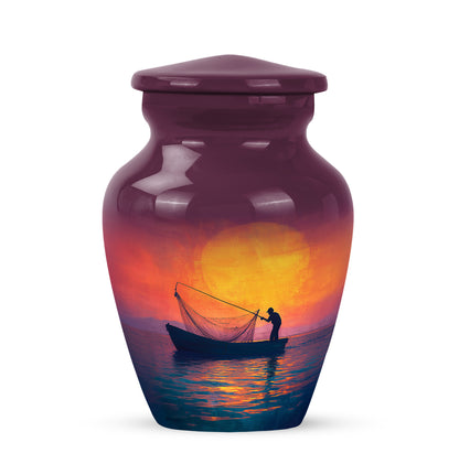 Illustrious Fishing Memorial Cremation Urns - Pink 10-inch, 200 cu in - Yatskia