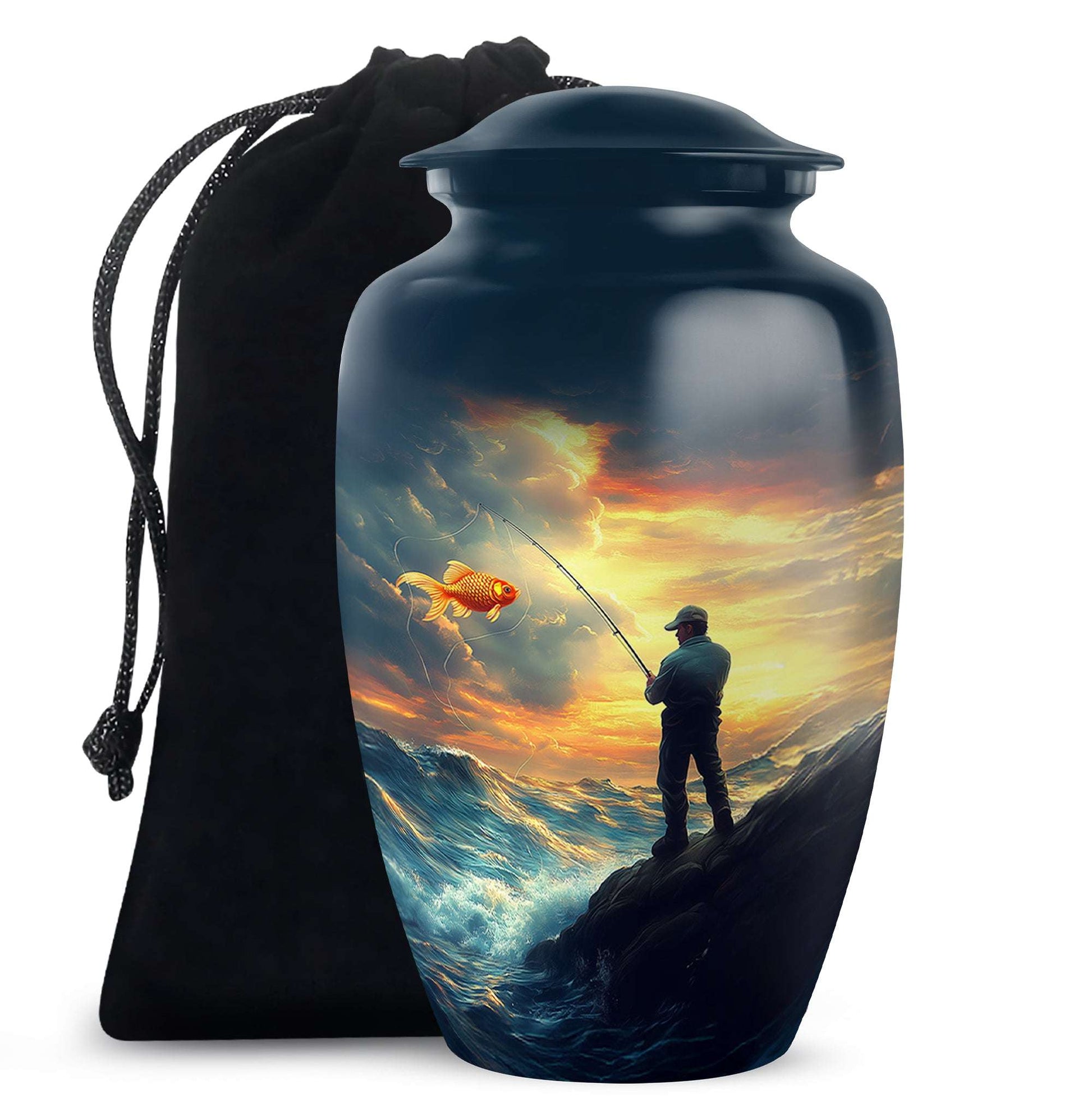 Fisherman Urn for Ashes – Sunset Cremation Urn Adult Large