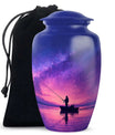 Fishing Cremation Ashes Urns Combo – Starry Night Purple Urn for Adult Human Ashes