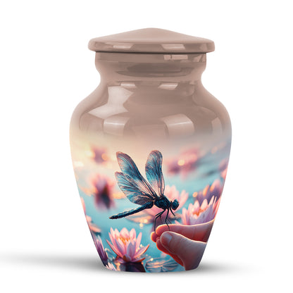 Lustrous Dragonfly Cremation Urns for Human Ashes - Gold 10-inch - Yatskia