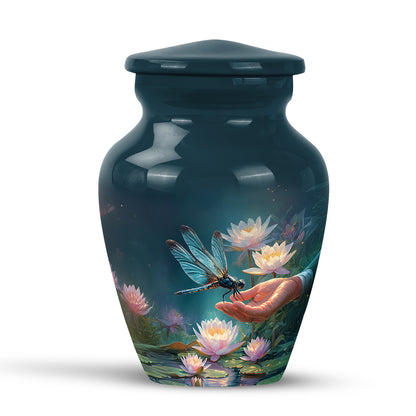 Personalized Refined Dragonfly Cremation Urns - Blue 10-inch, 200 cu in - Yatskia