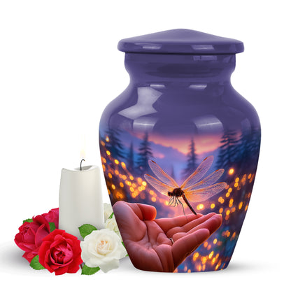 Distinguished Blue Dragonfly Cremation Urn for Ashes - 10-inch, 200 cu in - Yatskia