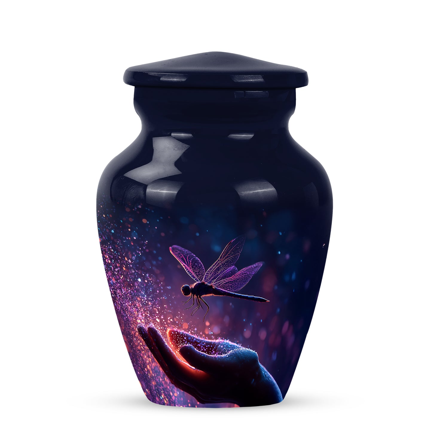 Blue Serene Dragonfly Memorial Urn for Ashes - 10-inch, 200 cu in - Yatskia