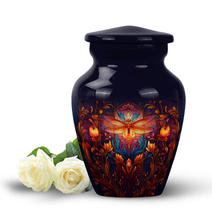 Lustrous Dragonfly Cremation Urns for Human Ashes - Blue 10-inch - Yatskia