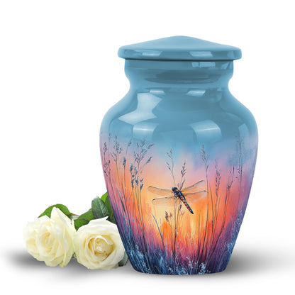 Blue Dragonfly Cremation Urns - Imperial Sentinel 10-inch, 200 cu in - Yatskia