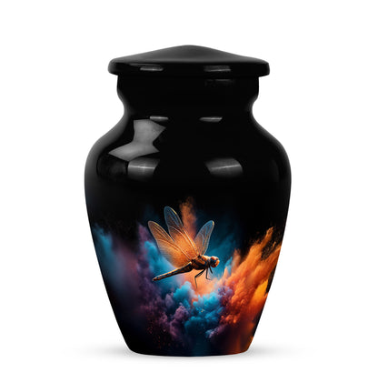 Blessed Dragonfly Cremation Urns for Human Ashes - Black 10-inch - Yatskia