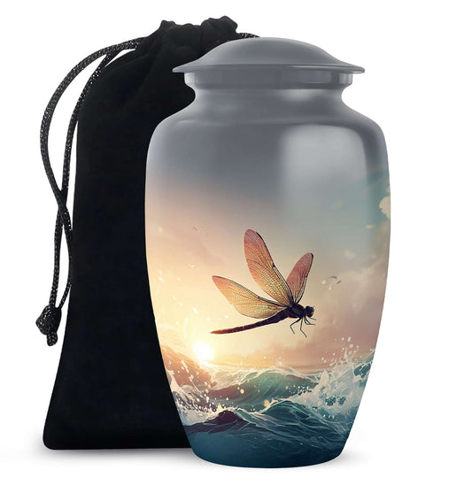 Dragonfly Urn For Ashes For Women – Peaceful Sunset Urn For Adult female