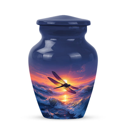 Personalized Dragonfly Cremation Urns - Pristine Blue 10-inch, 200 cu in - Yatskia