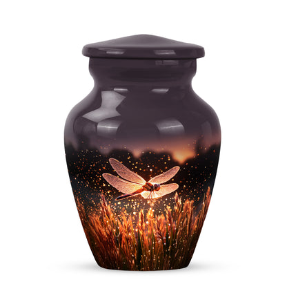 Radiant Dragonfly Memorial Cremation Urns - Pink 10-inch, 200 cu in - Yatskia