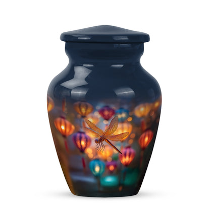 Blue Venerable Dragonfly Cremation Urns for Human Ashes - 10-inch, 200 cu in - Yatskia