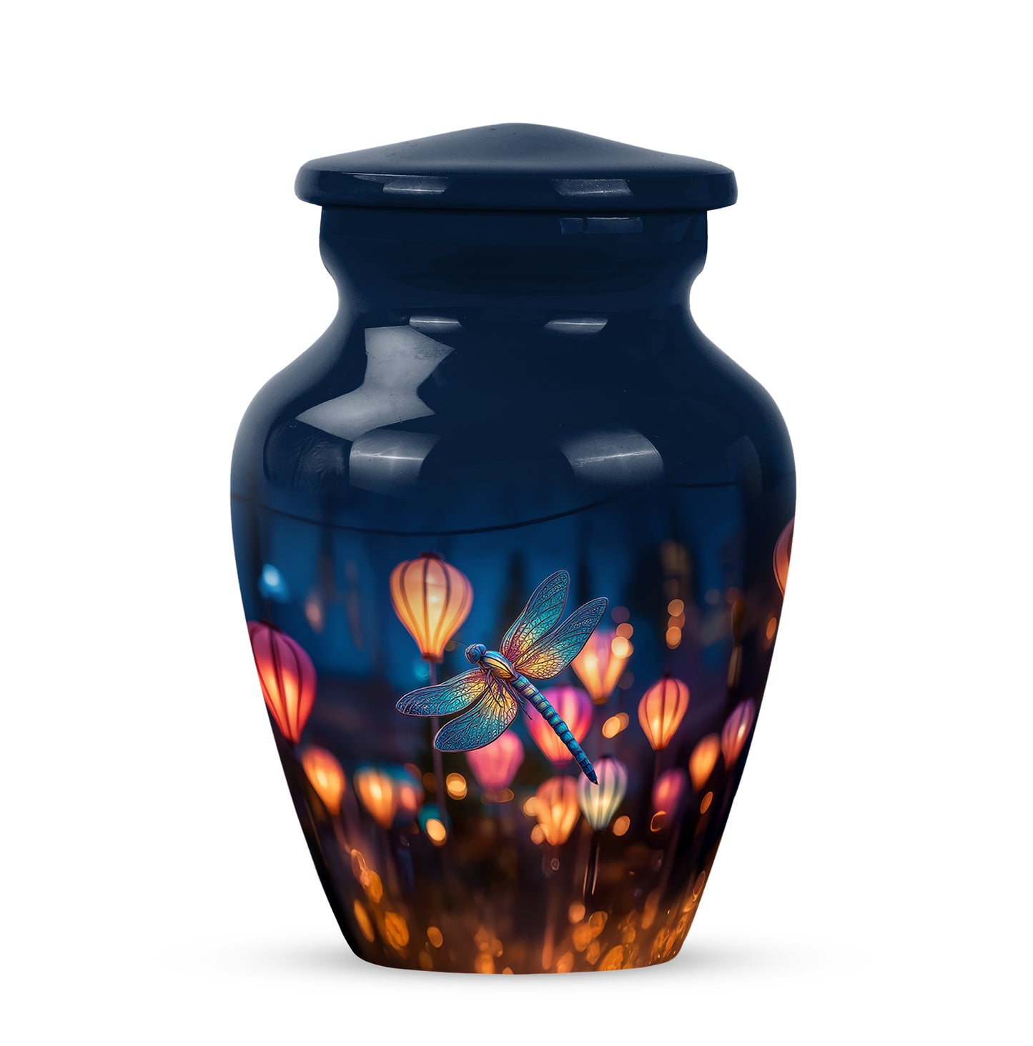 Blue Dragonfly Cremation Urns - Glorious Honor 10-inch, 200 cu in - Yatskia