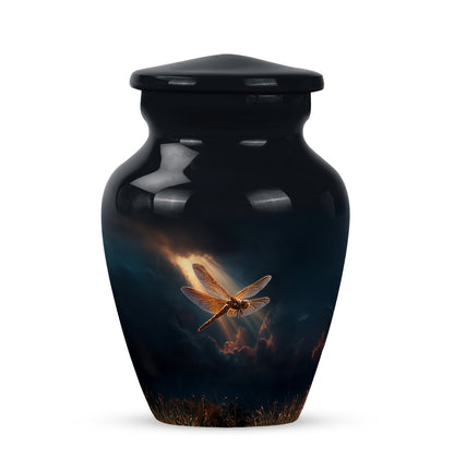Lustrous Dragonfly Cremation Urns for Human Ashes - Blue 10-inch - Yatskia
