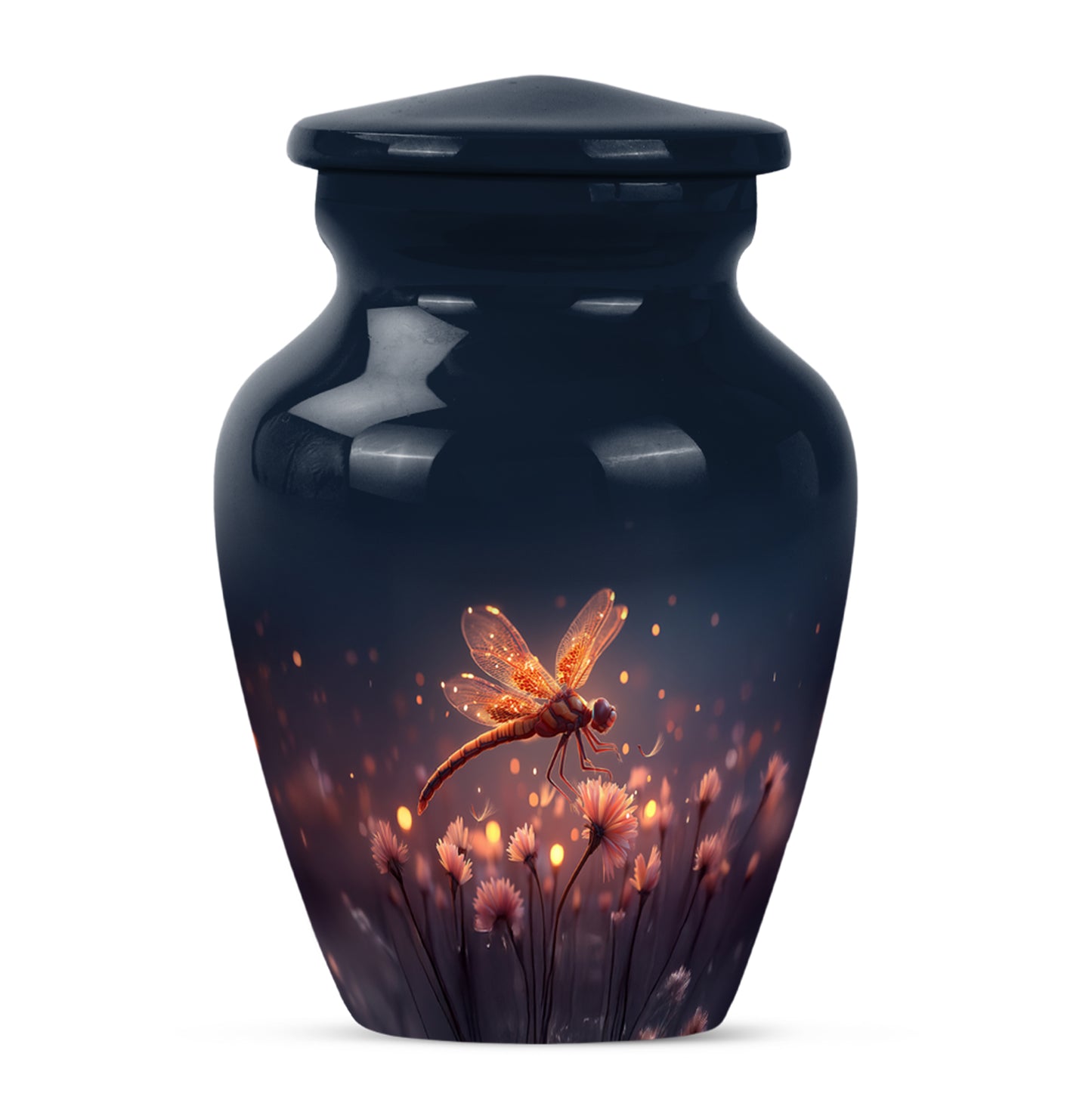 Blue Dragonfly Cremation Urns - Honored Memorial 10-inch, 200 cu in - Yatskia