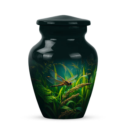 Personalized Black Dragonfly Cremation Urns for Ashes - Transcendent 10-inch - Yatskia