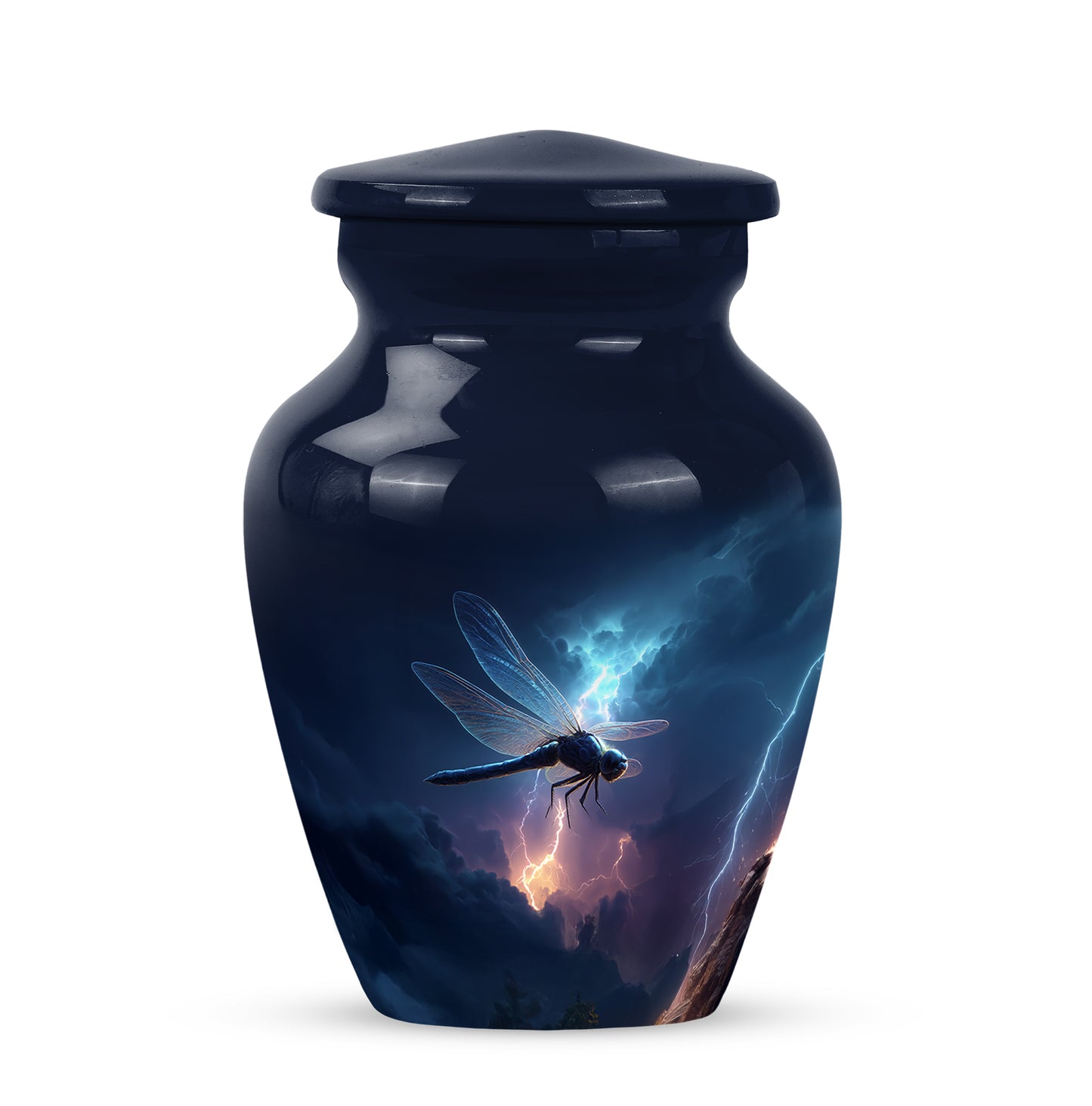 Hallowed Dragonfly Cremation Urns for Human Ashes - Blue 10-inch - Yatskia