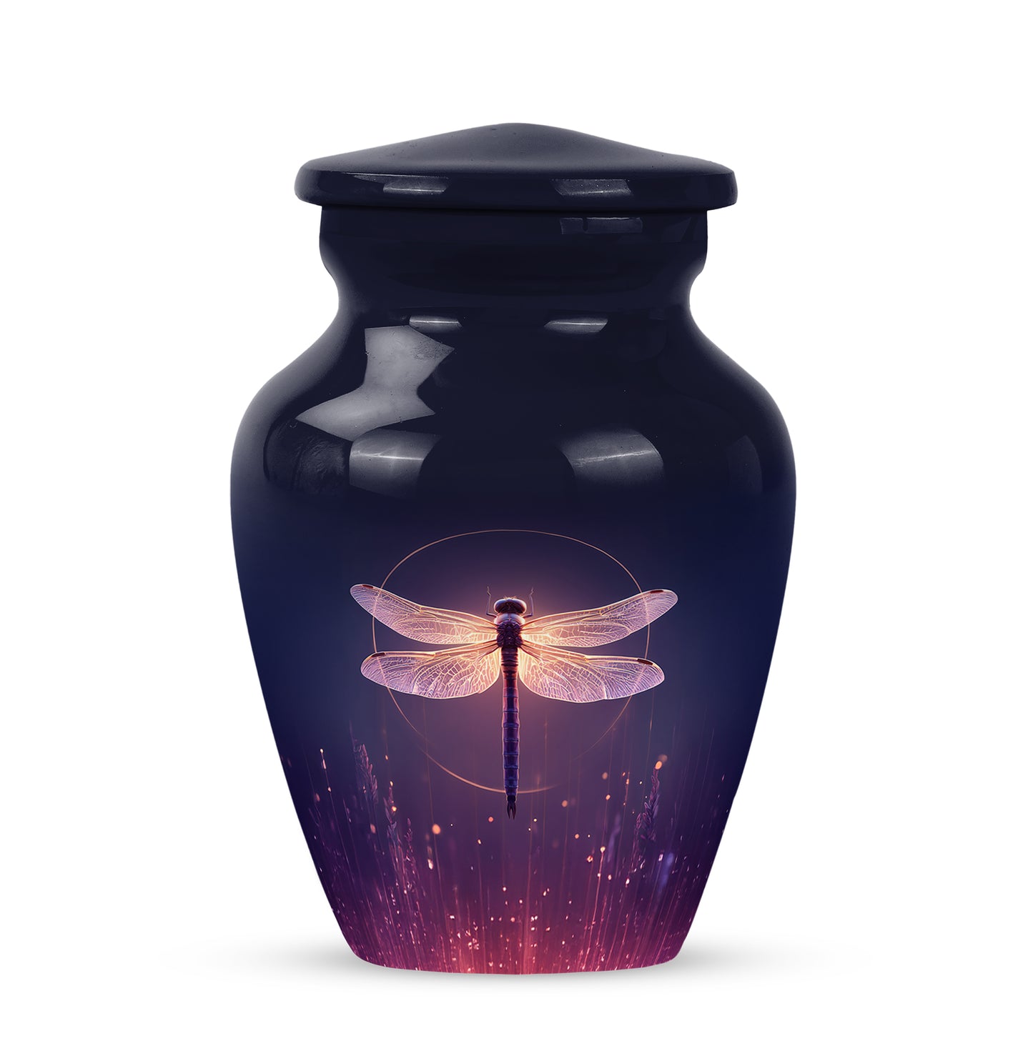 Blue Beloved Dragonfly Cremation Urns for Human Ashes - 10-inch, 200 cu in - Yatskia