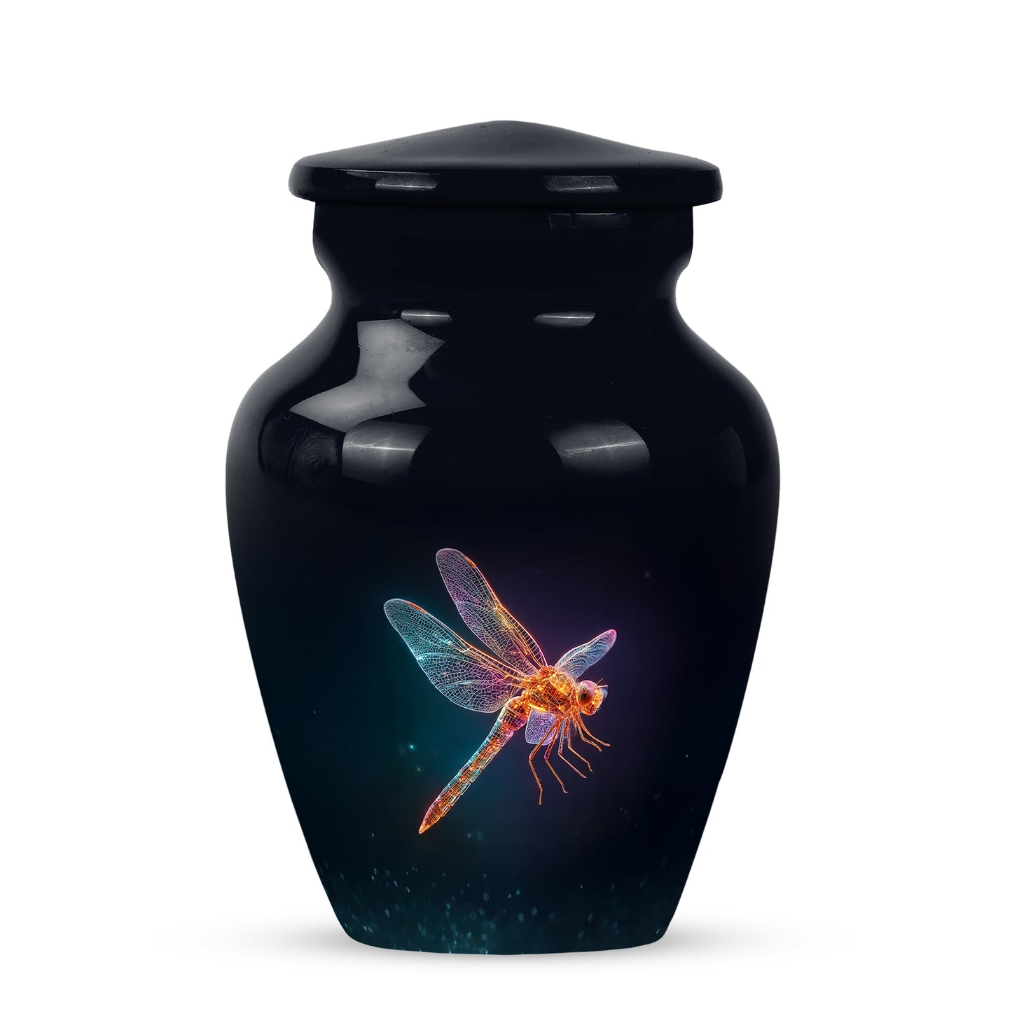 Personalized Black Dragonfly Cremation Urns for Ashes - Enchanting 10-inch - Yatskia