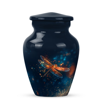 Personalized Magnificent Dragonfly Cremation Urns - Blue 10-inch, 200 cu in - Yatskia