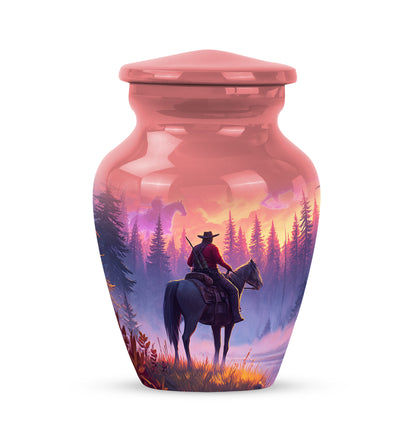 Red Treasured Cowboy Cremation Urns for Human Ashes - Yatskia
