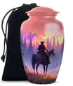 Large Cowboy Horse Cremation Urn for Adult Ashes - Pink Urn For Cremation Ashes