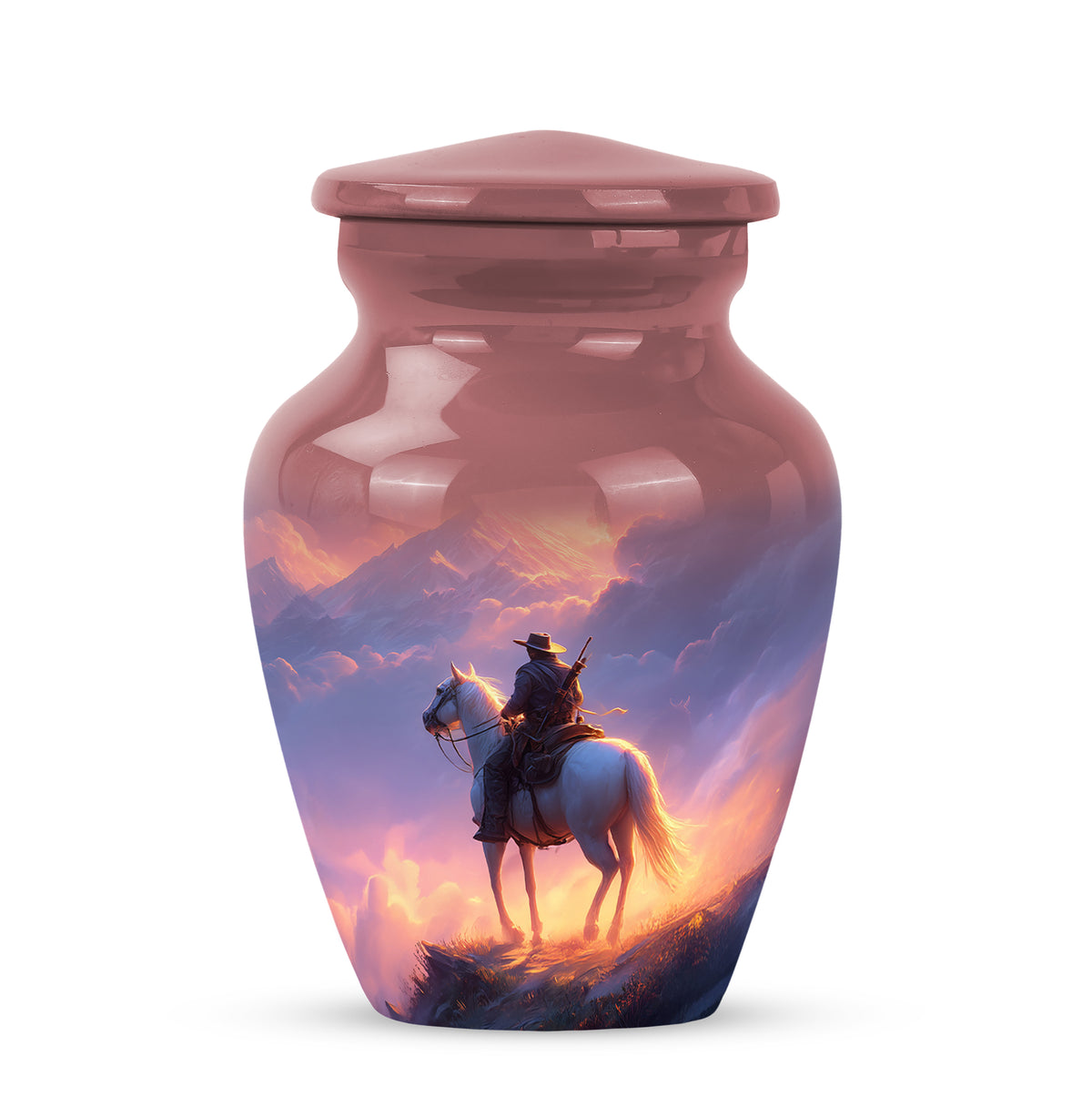 Graceful Red Cowboy Resting Place Urn for Human Ashes - Yatskia