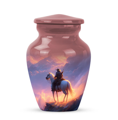 Graceful Red Cowboy Resting Place Urn for Human Ashes - Yatskia