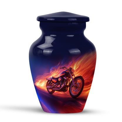 Personalized Blue Cherished Bike Cremation Urns for Human Ashes - 10-inch, 200 cu in - Yatskia