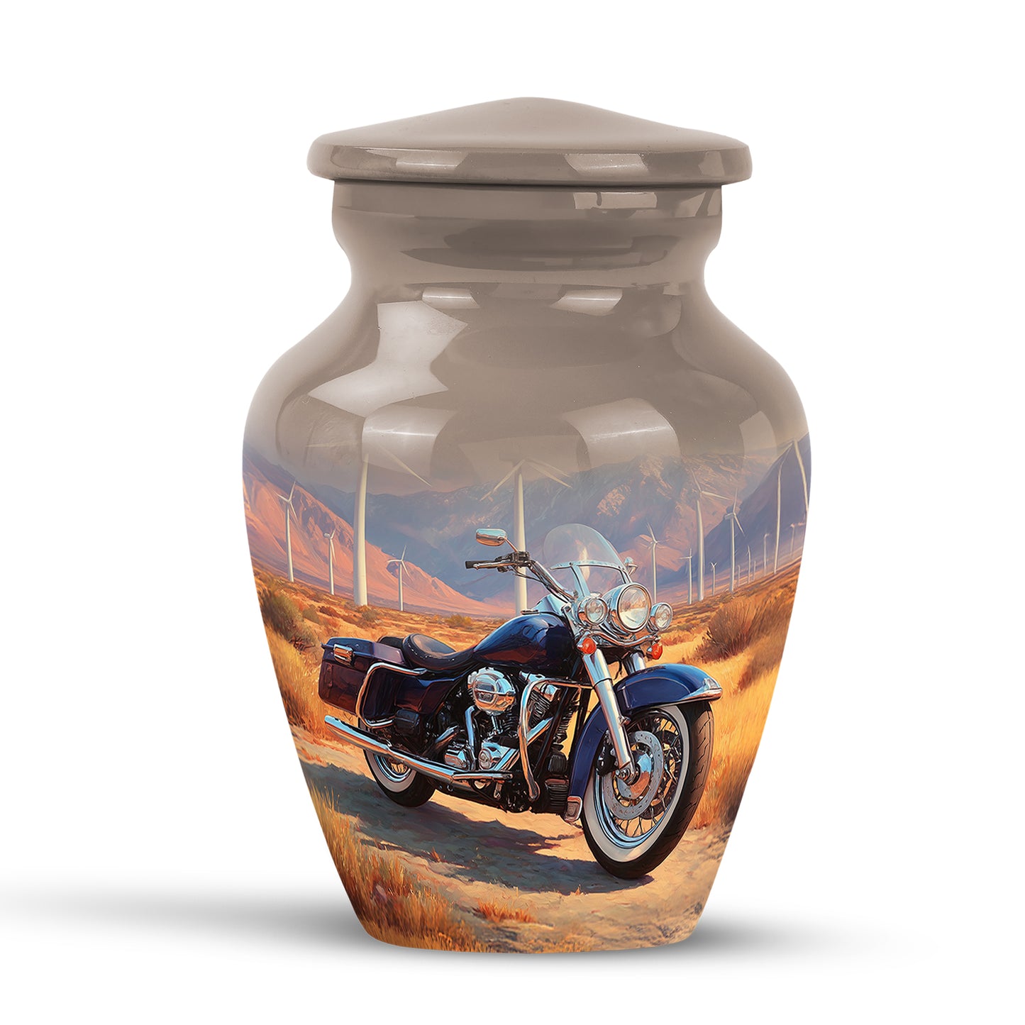 Gold Beloved Bike Cremation Urns for Human Ashes - 10-inch, 200 cu in - Yatskia