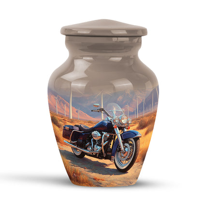 Gold Beloved Bike Cremation Urns for Human Ashes - 10-inch, 200 cu in - Yatskia