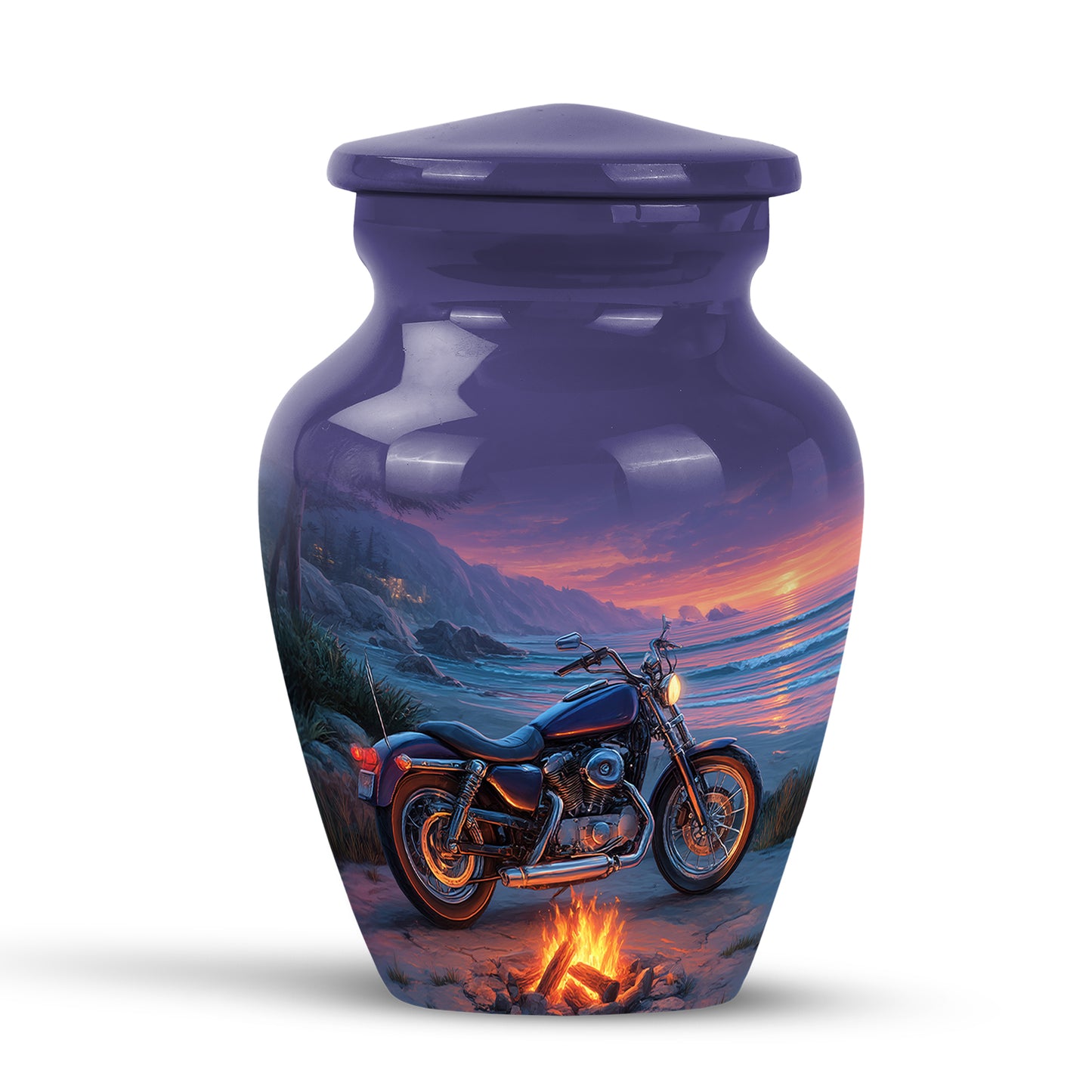 Personalized Blue Heavenly Bike Cremation Urns for Human Ashes - 10-inch, 200 cu in - Yatskia